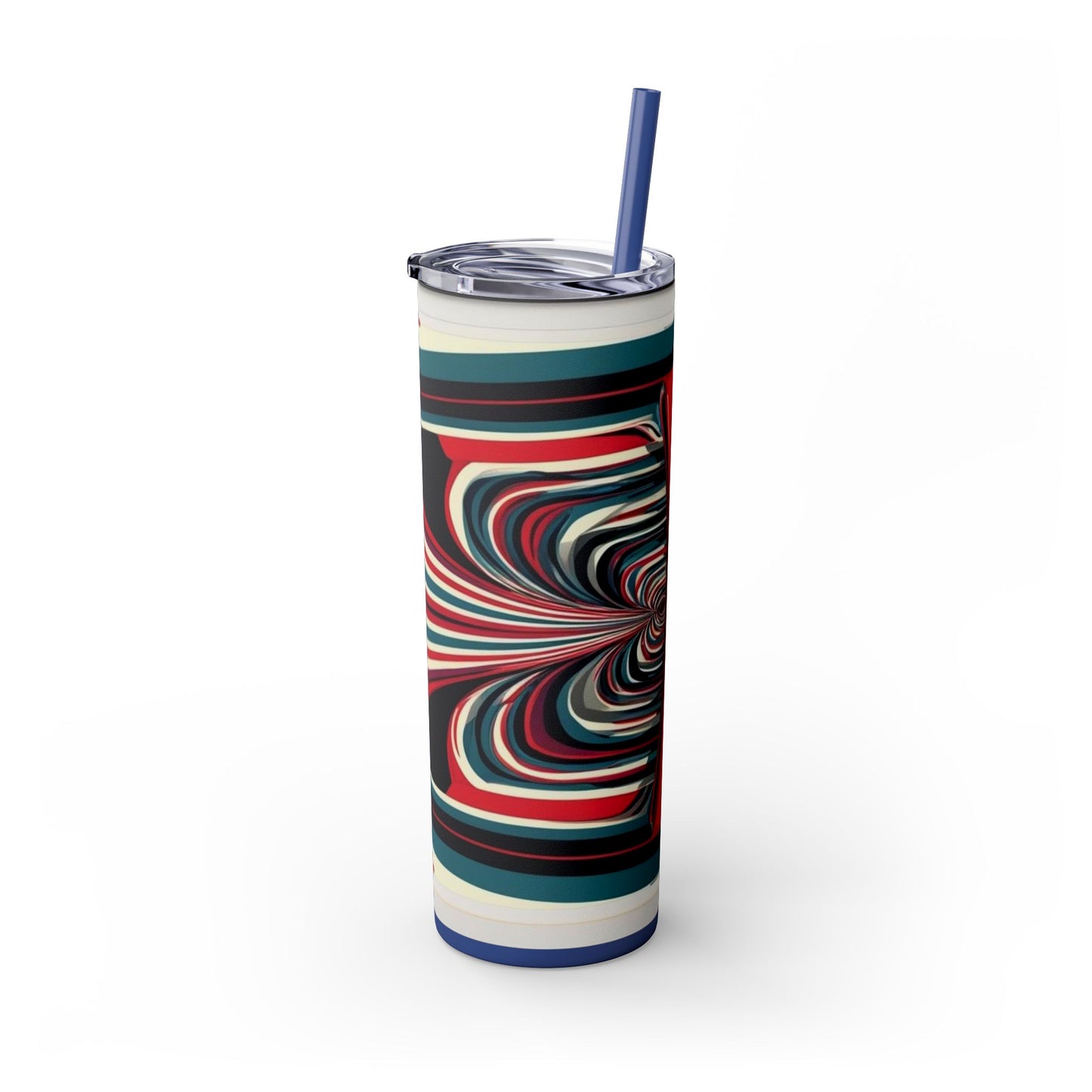 Optical Illusion Skinny Tumbler with Straw, 20oz