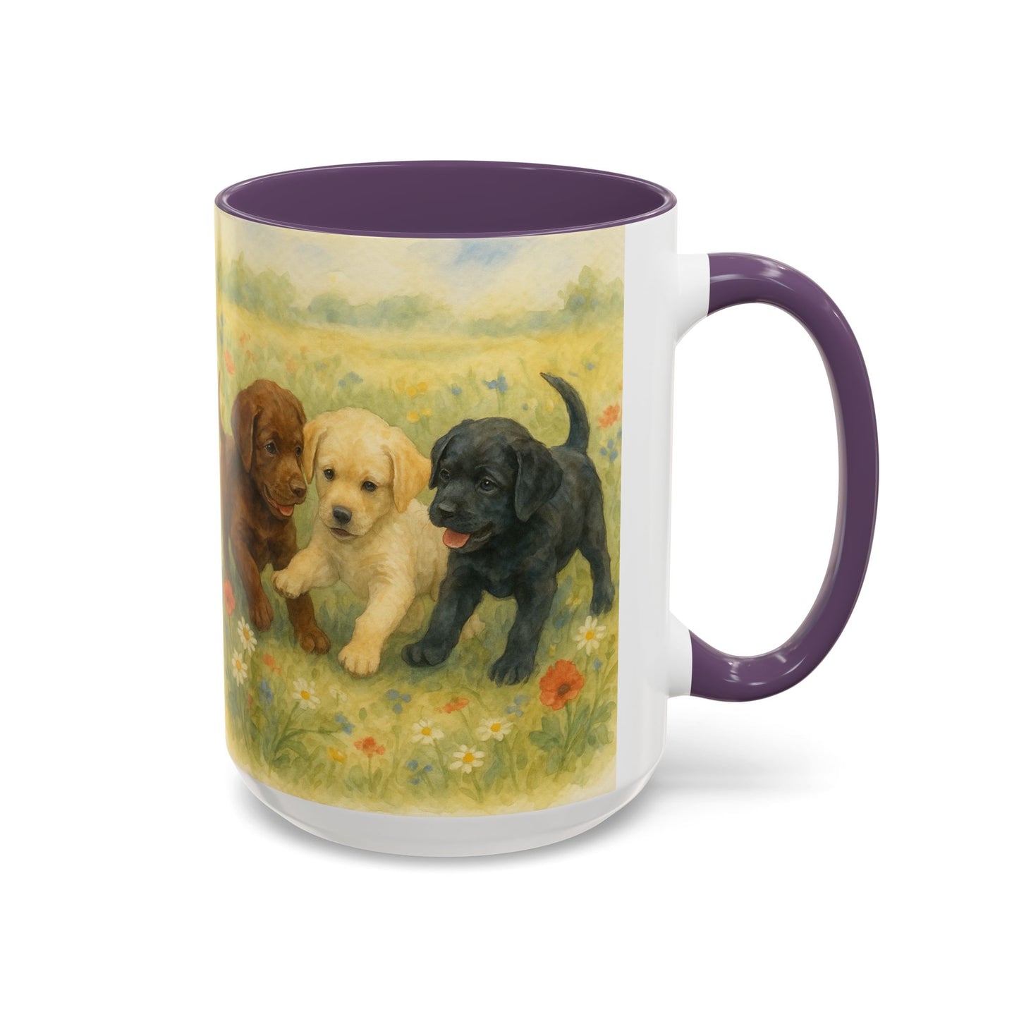 Labrador Retriever puppies Accent Mug – Ceramic Coffee Cup
