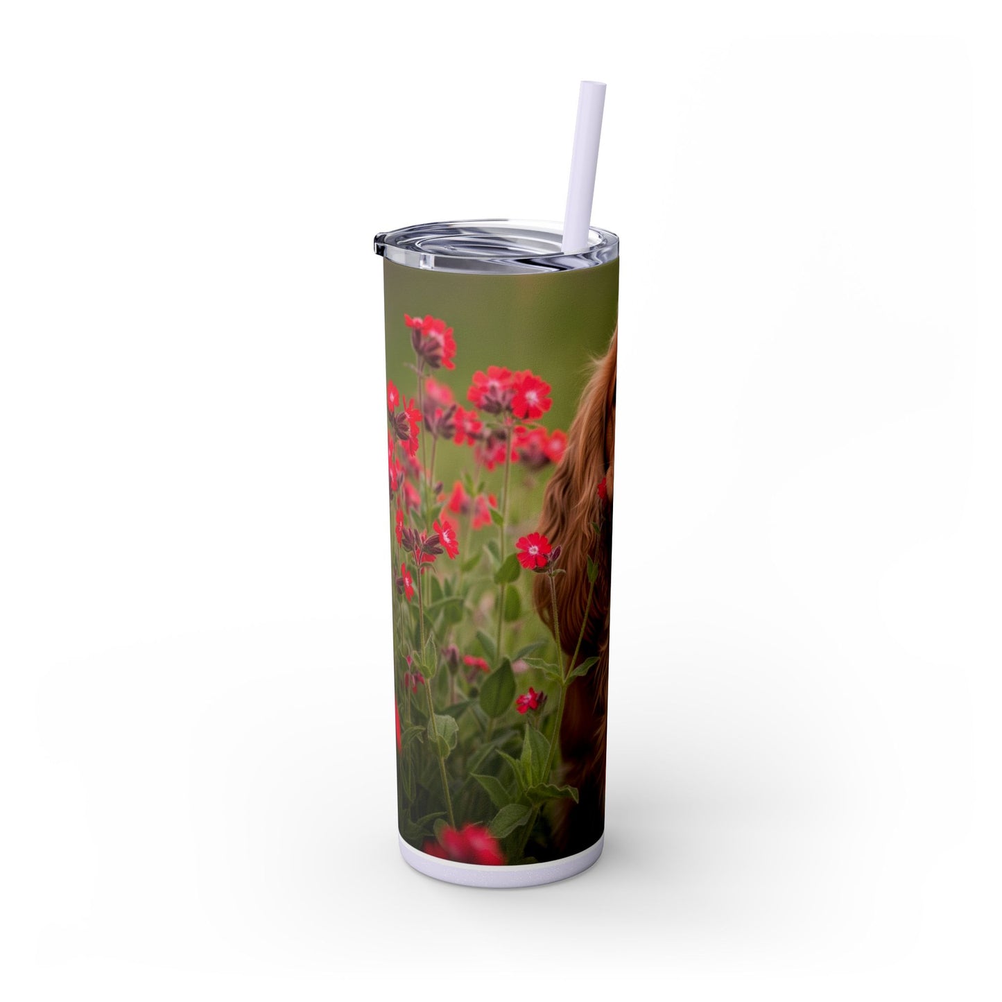 Vaso delgado con pajita de Cocker Spaniel, 20 oz