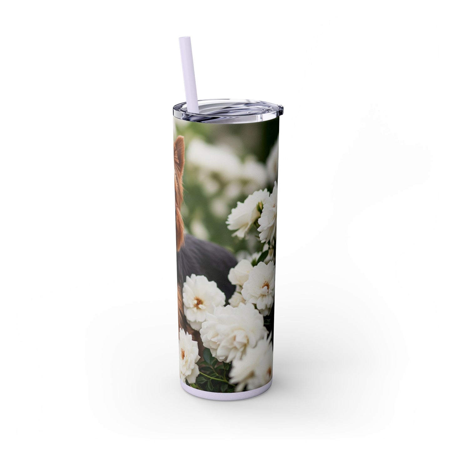 Yorkshire Terrier Skinny Tumbler with Straw, 20oz