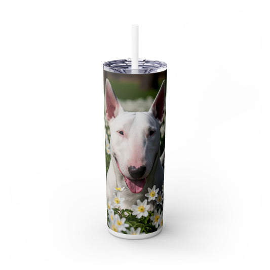 Bull Terrier Tumbler with Straw, 20oz
