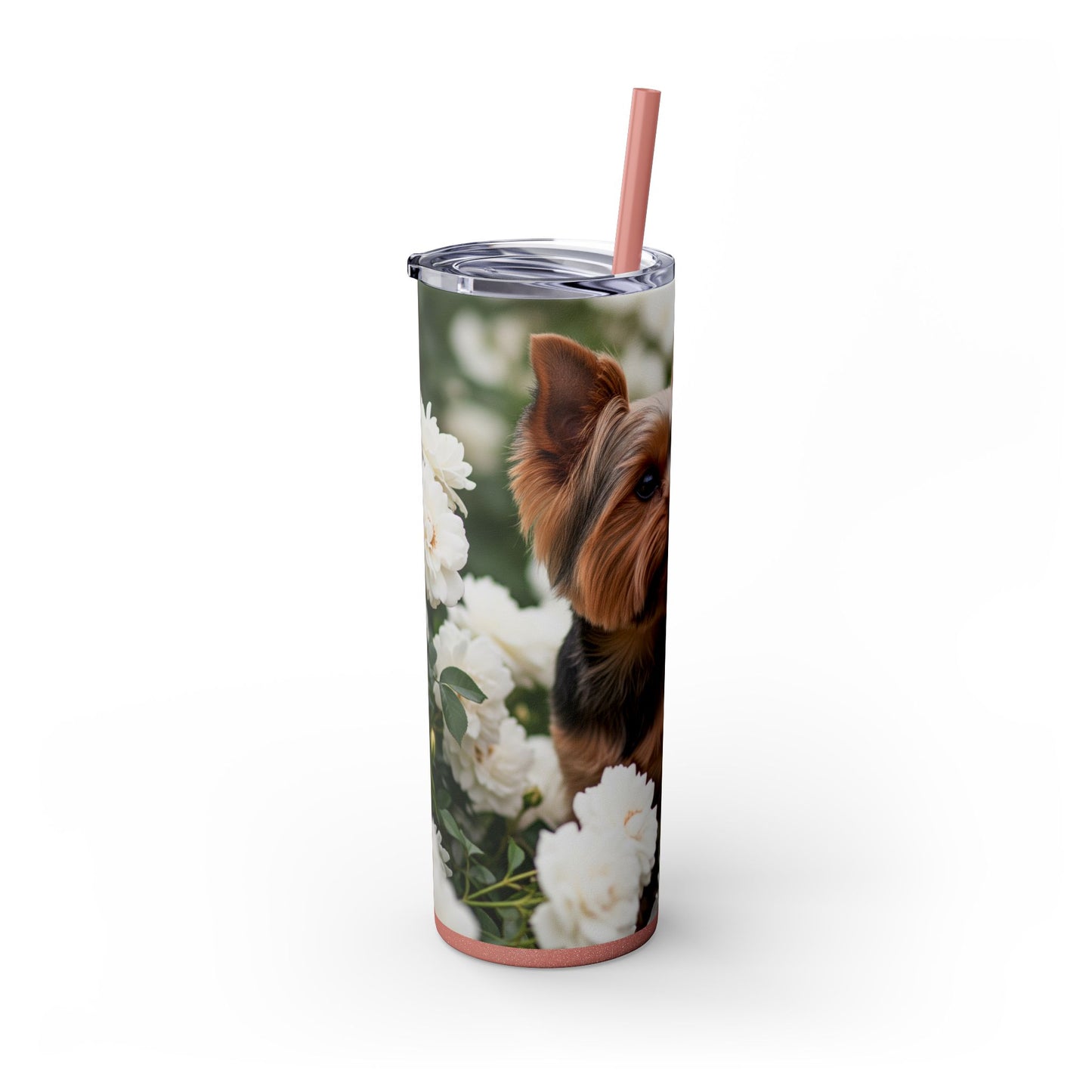 Yorkshire Terrier Skinny Tumbler with Straw, 20oz