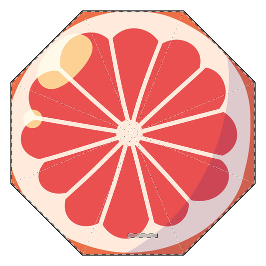 Grapefruit Slice Semi-Automatic Foldable Umbrella