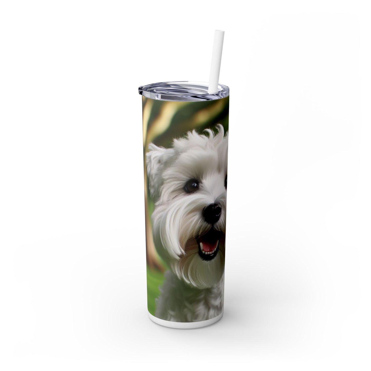 Sealyham Terrier Skinny Tumbler with Straw, 20oz