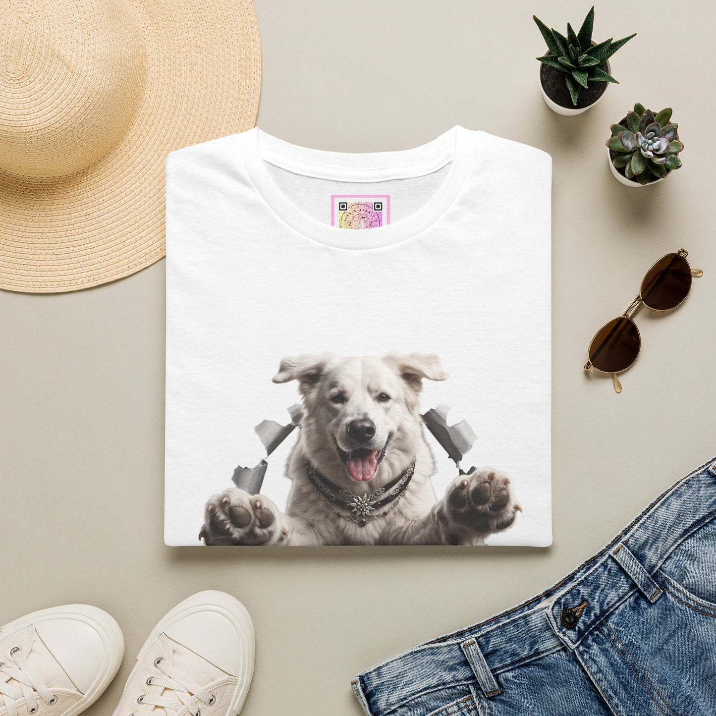White Swiss Mountain Dog Tee Shirt