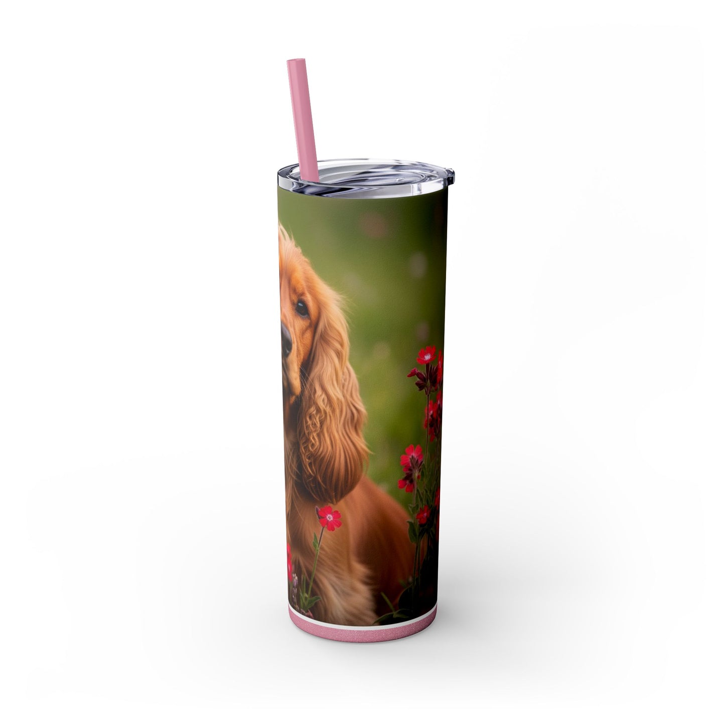 Vaso delgado con pajita de Cocker Spaniel, 20 oz