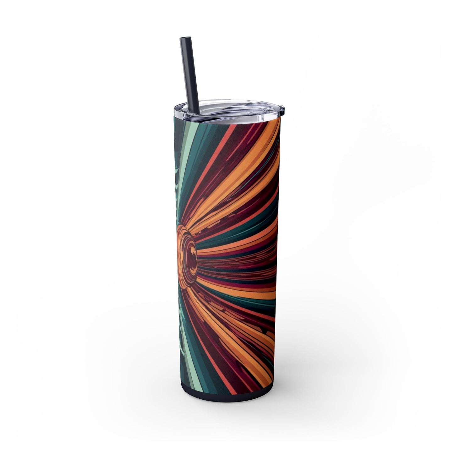 Optical Illusion Skinny Tumbler with Straw, 20oz