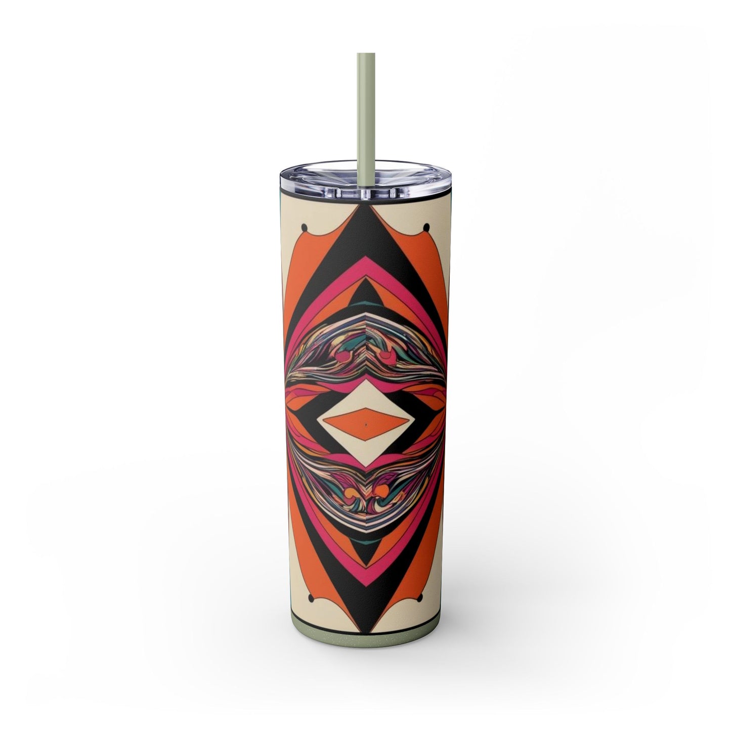 Optical Illusion Skinny Tumbler with Straw, 20oz