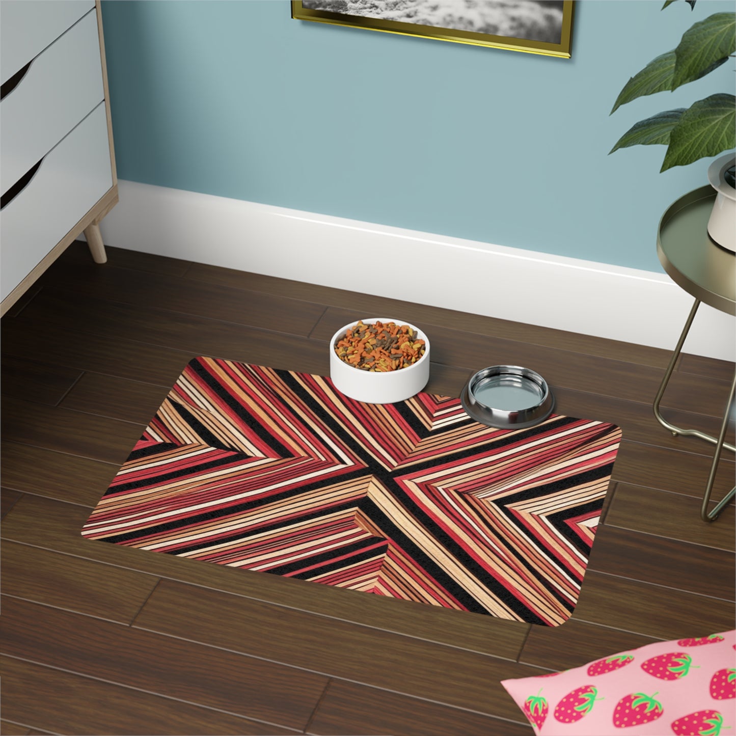 Pet Food Mat (12x18) - Optical Illusion