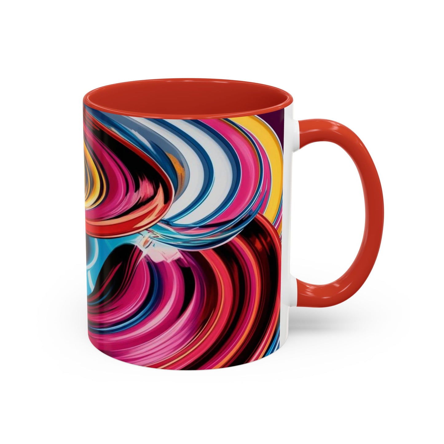 Optical Illusion Accent Mug – Ceramic Coffee Cup