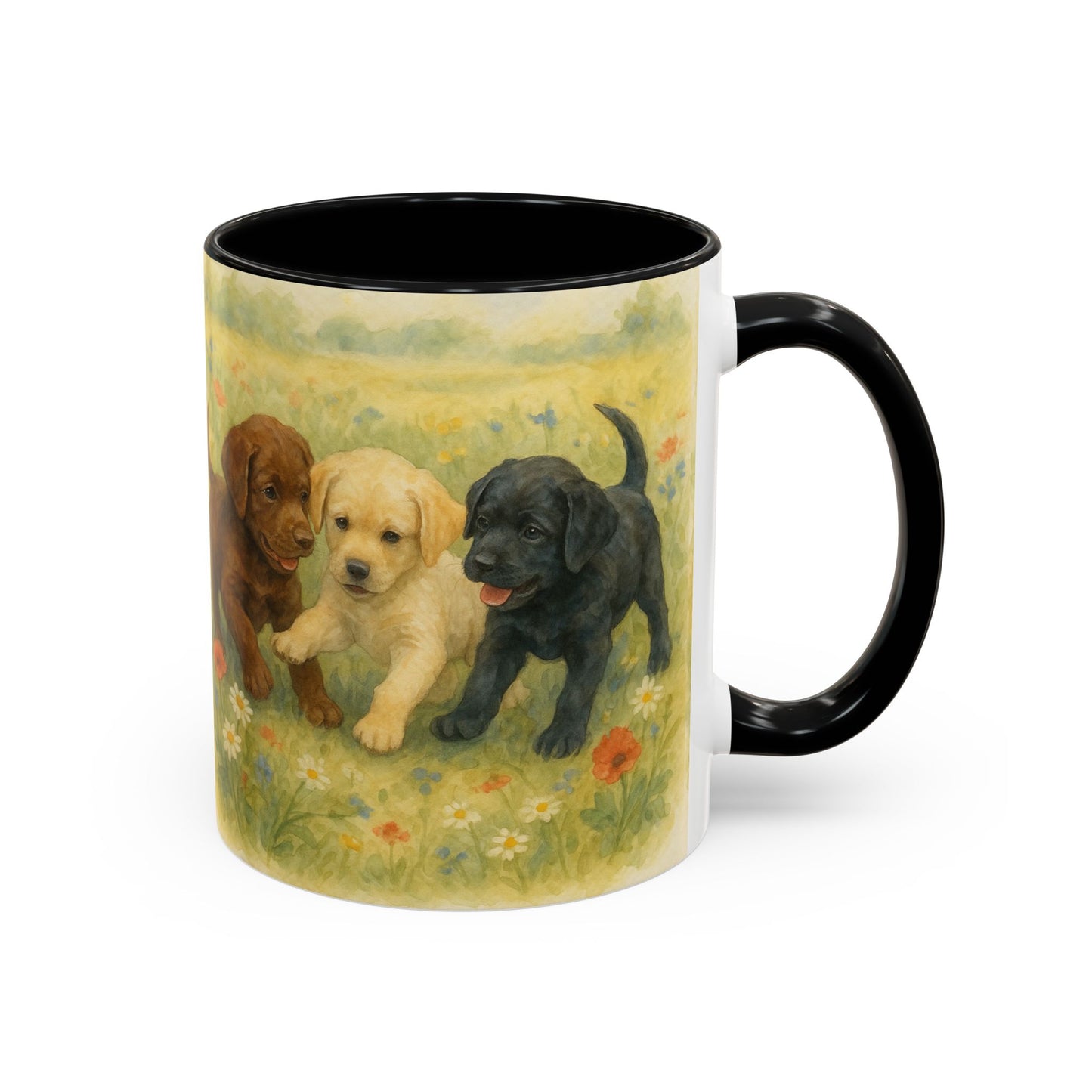 Labrador Retriever puppies Accent Mug – Ceramic Coffee Cup
