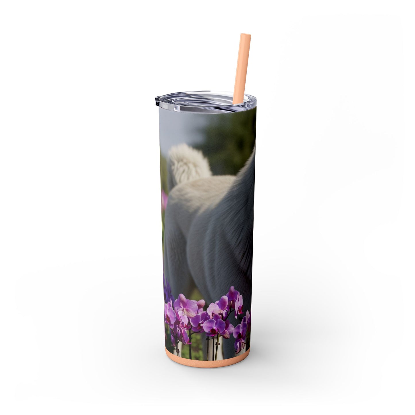 Gobelet isotherme avec paille, motif Berger du Caucase, 590 ml