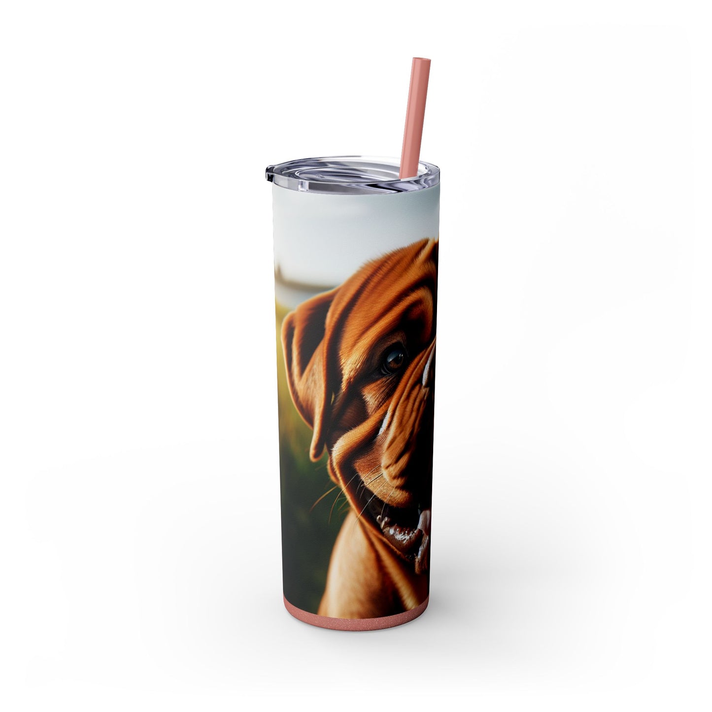 Dogue de Bordeaux Skinny Tumbler with Straw, 20oz