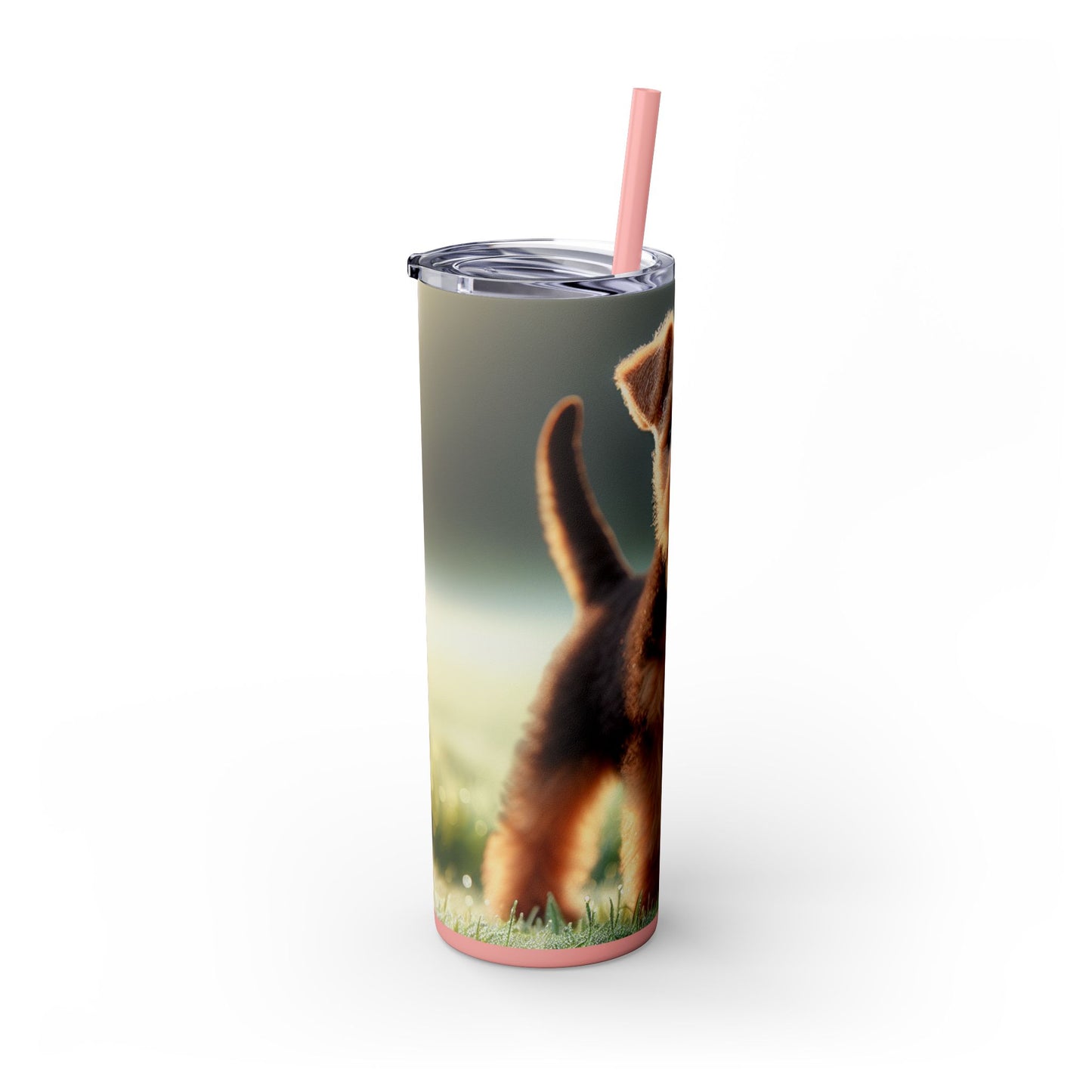 Welsh Terrier Skinny Tumbler with Straw, 20oz
