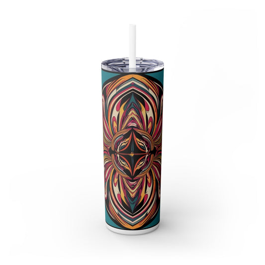 Optical Illusion Skinny Tumbler with Straw, 20oz