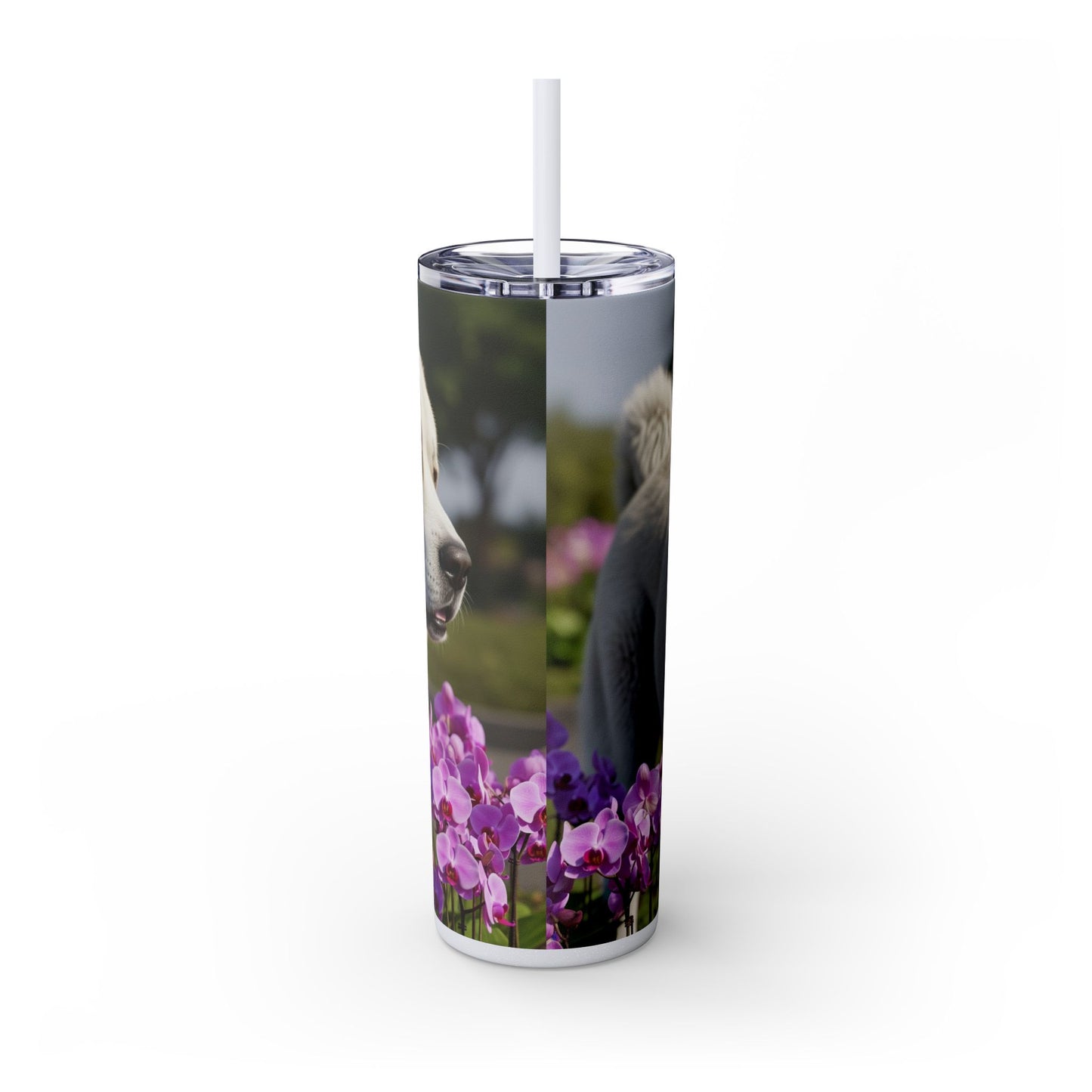 Gobelet isotherme avec paille, motif Berger du Caucase, 590 ml