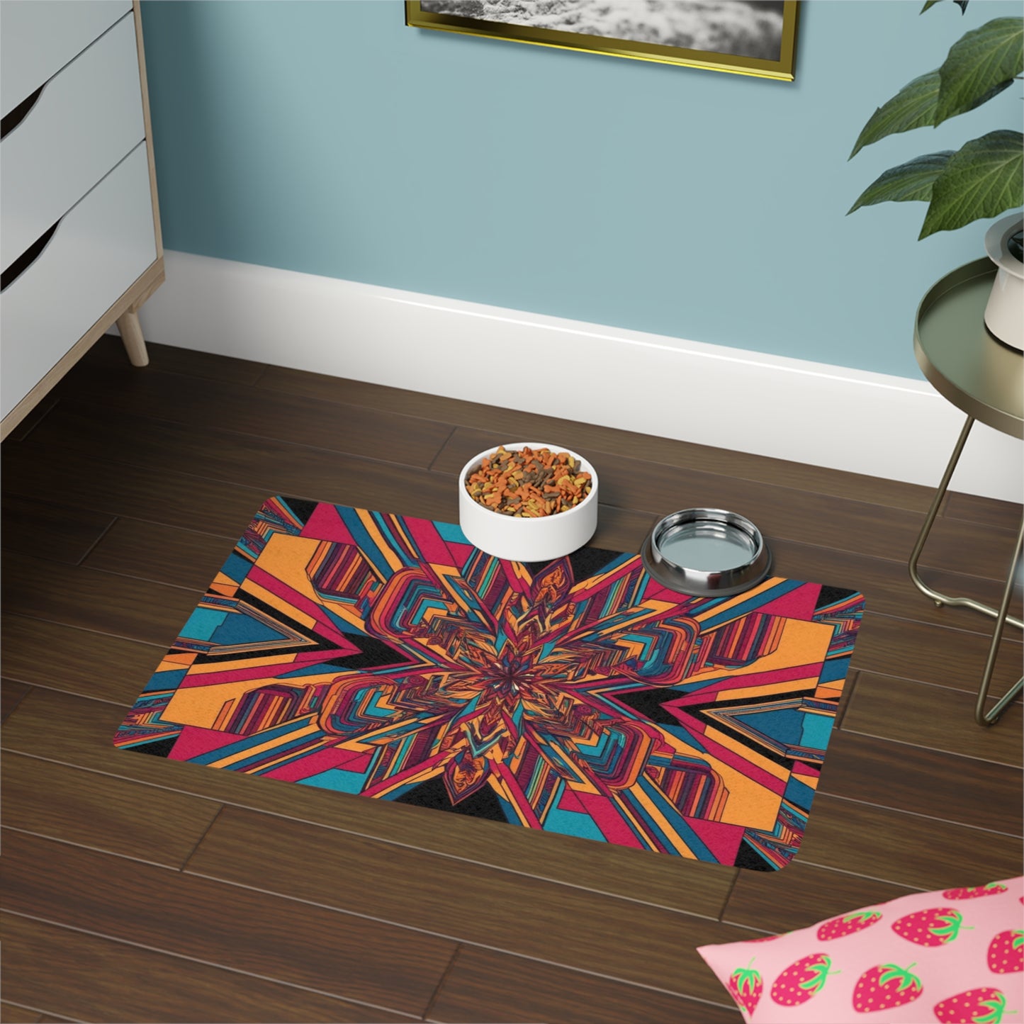 Pet Food Mat (12x18) - Optical Illusion