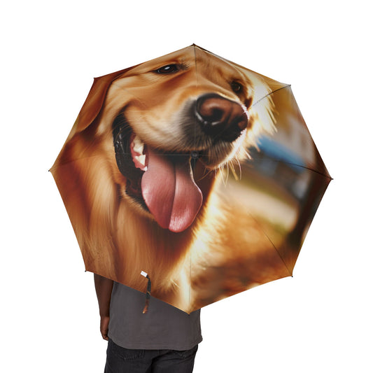 Golden Retriever Semi-Automatic Foldable Umbrella
