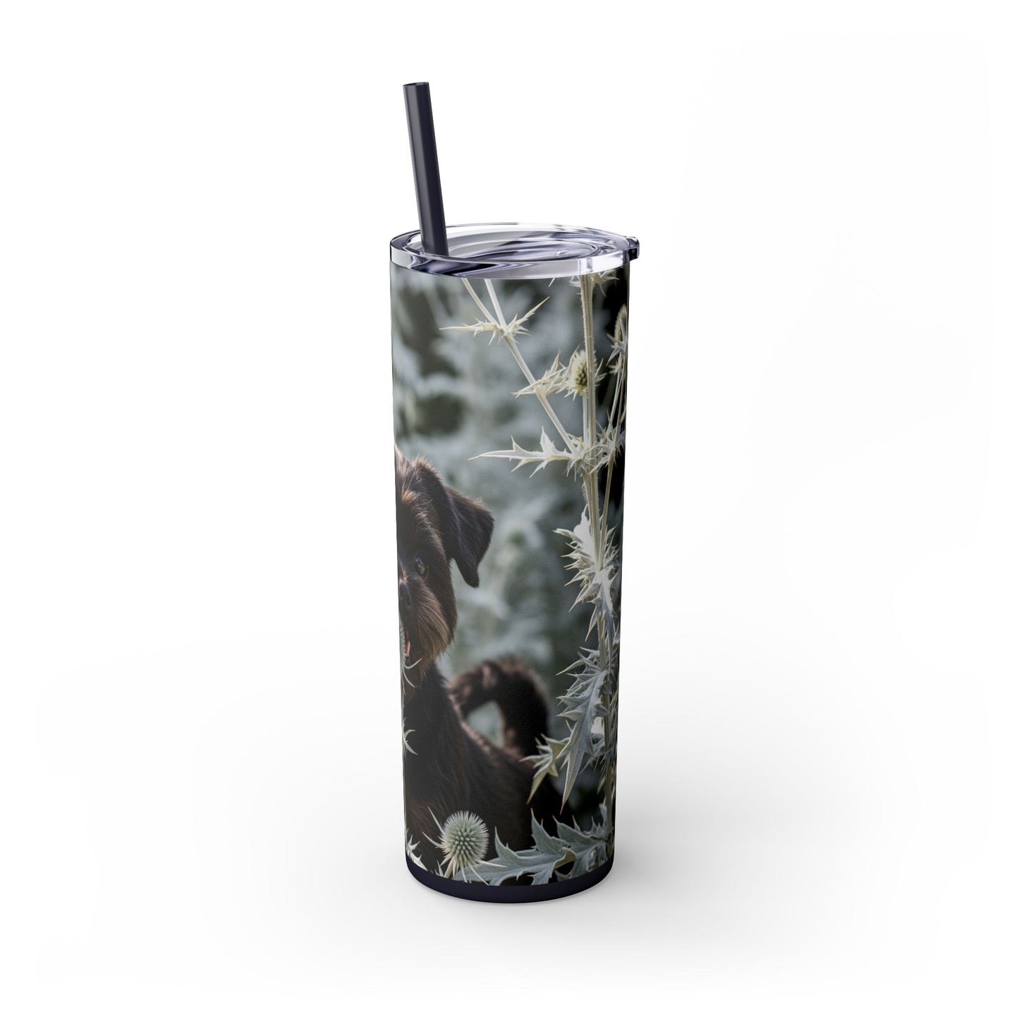 Affenpinscher Skinny Tumbler with Straw, 20oz