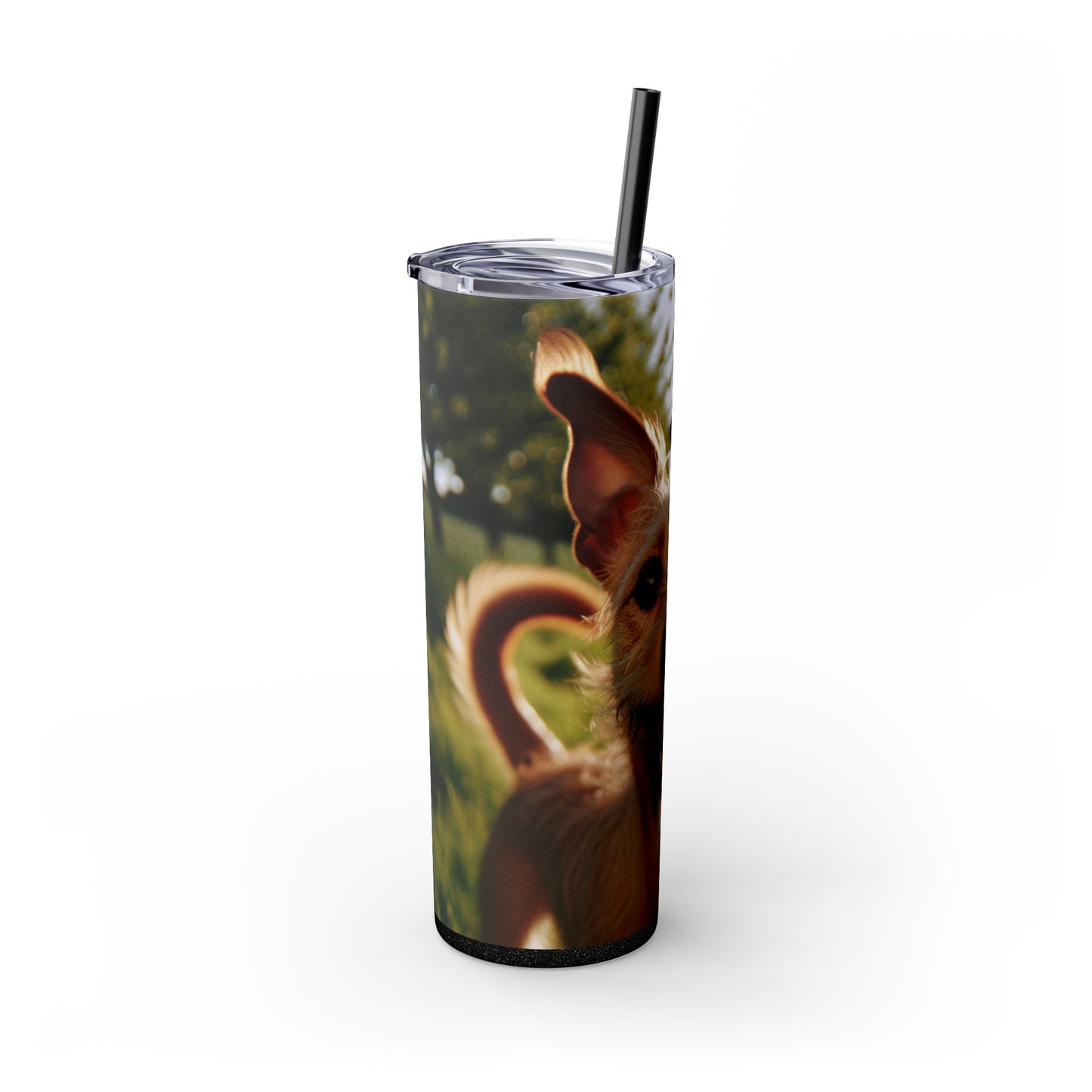 Portuguese Podengo Skinny Tumbler with Straw, 20oz