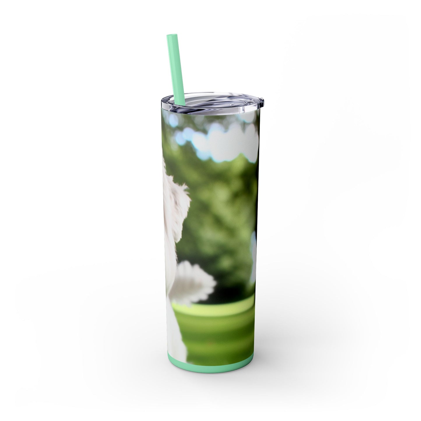 Sealyham Terrier Skinny Tumbler with Straw, 20oz