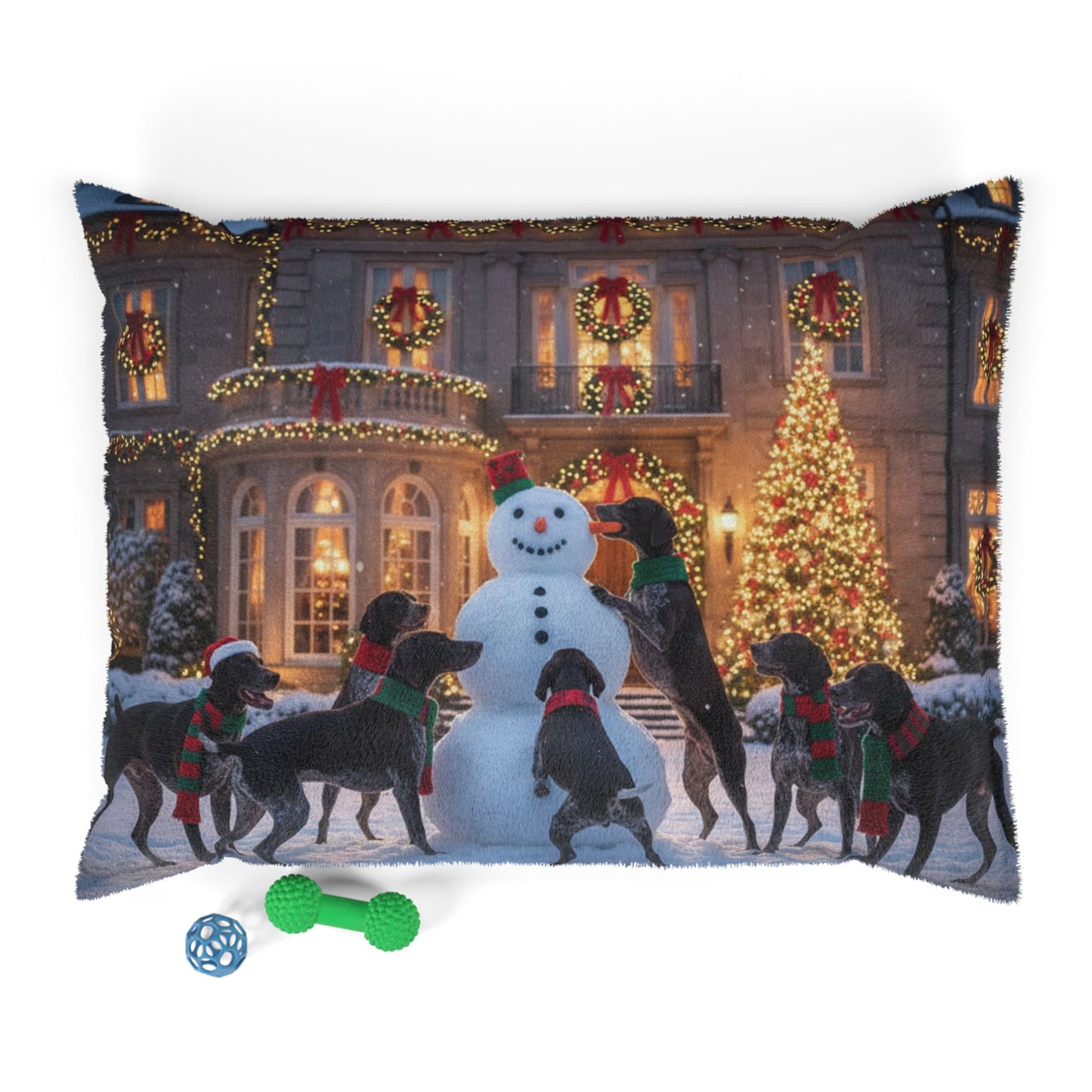German Shorthaired Pointers Snowman Pet Bed