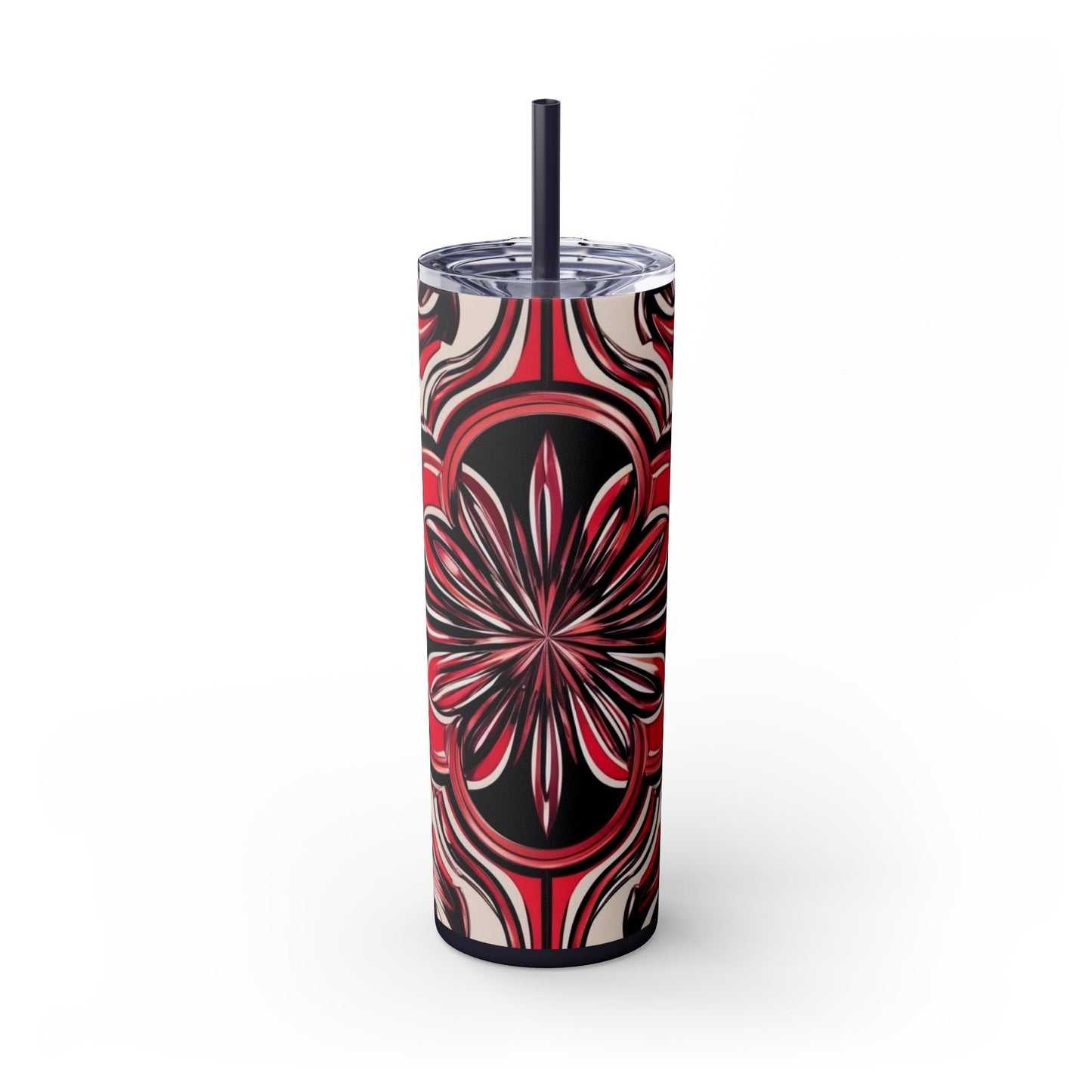Optical Illusion Skinny Tumbler with Straw, 20oz