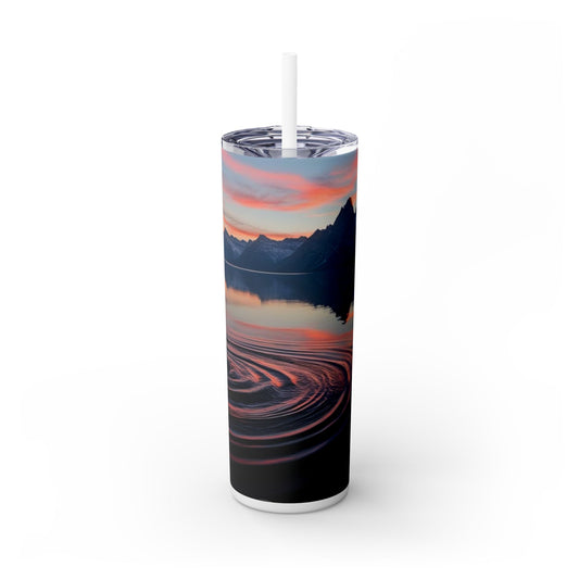 Ripple in a Mountain Lake Skinny Tumbler with Straw, 20oz