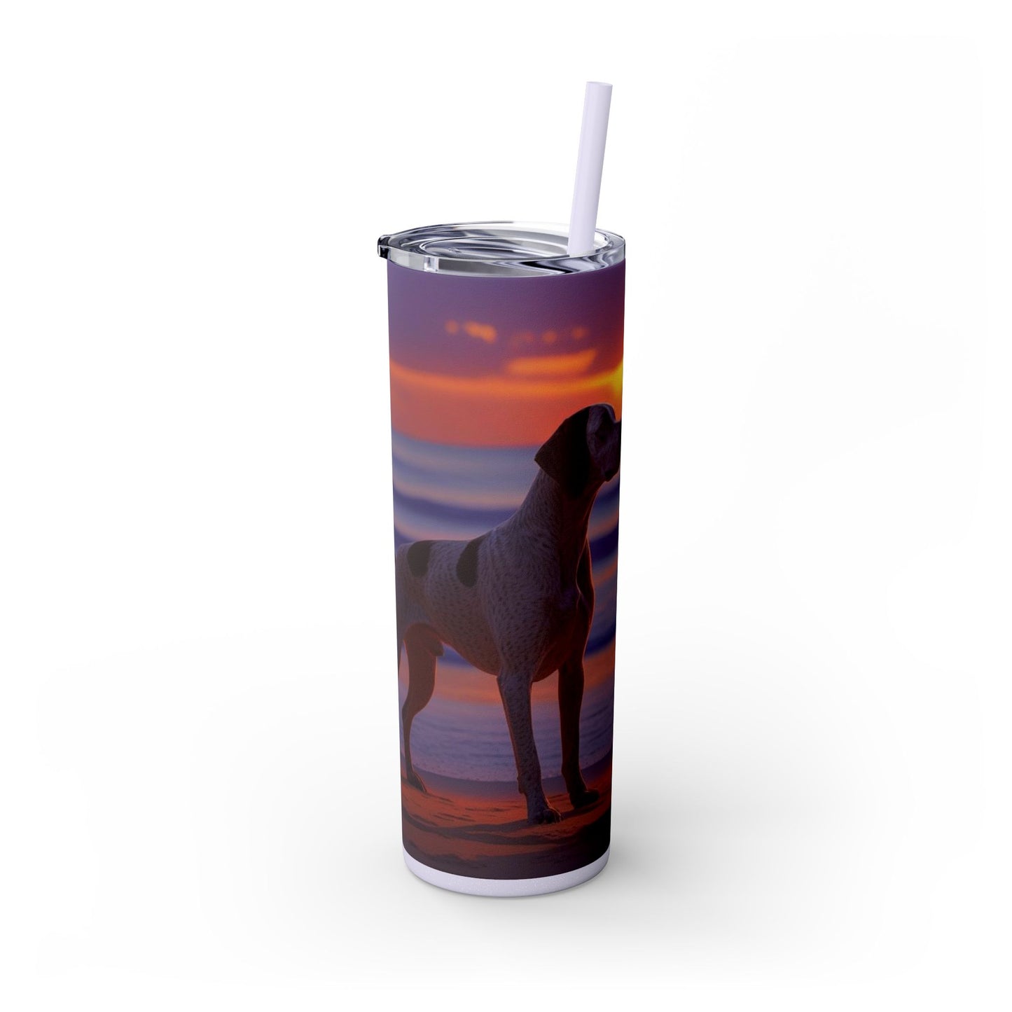 German Shorthaired Pointer Love Skinny Tumbler with Straw, 20oz