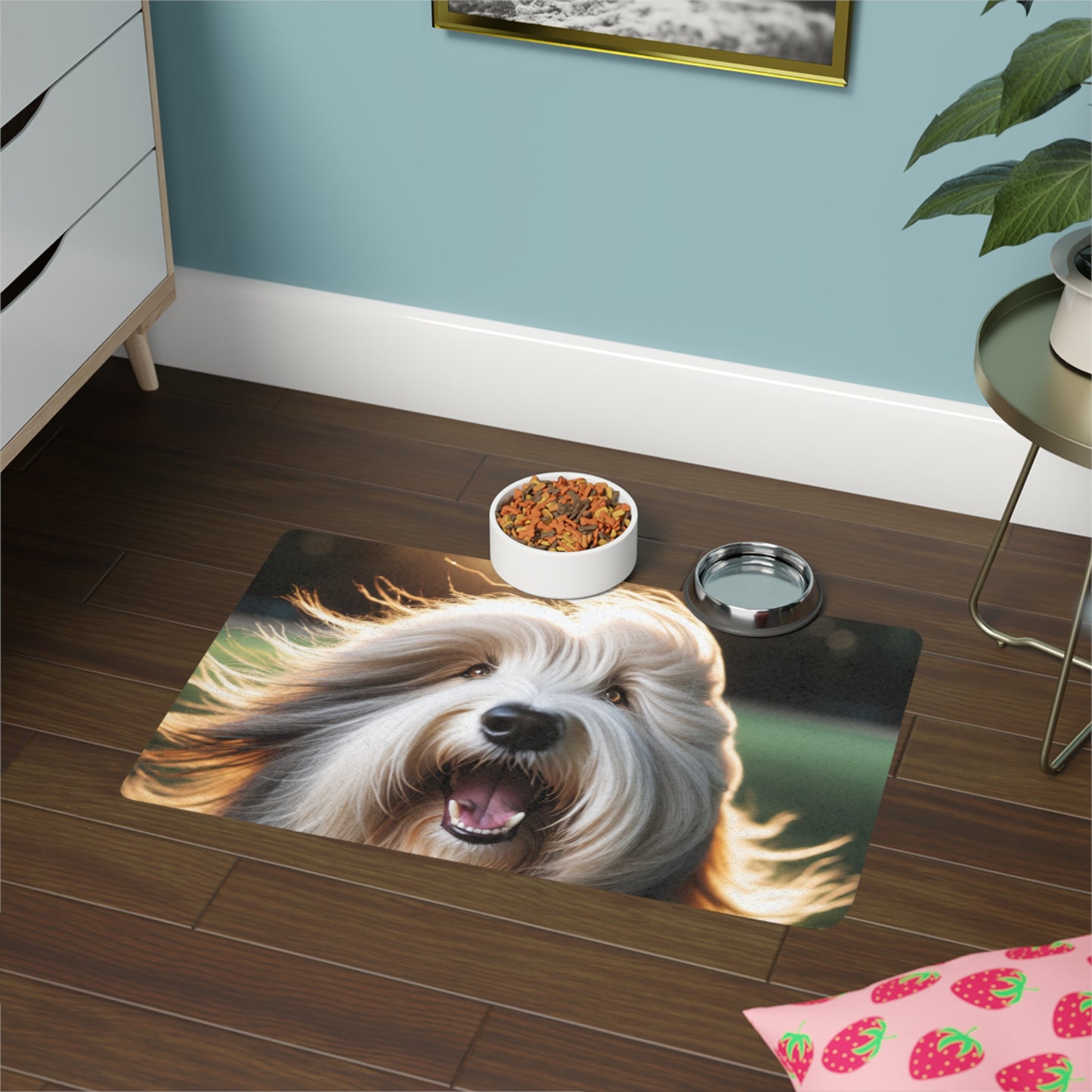 Pet Food Mat (12x18) - Bearded Collie