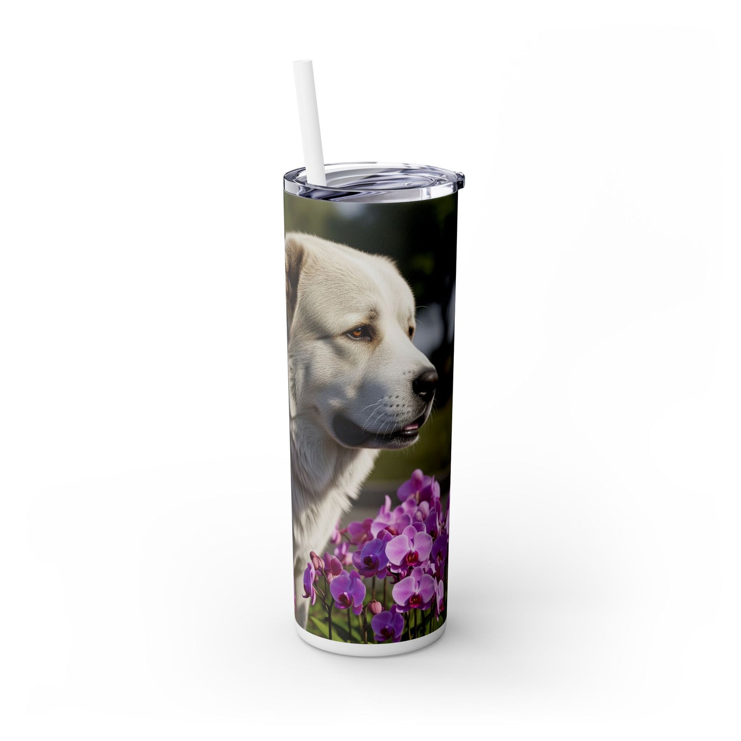 Gobelet isotherme avec paille, motif Berger du Caucase, 590 ml