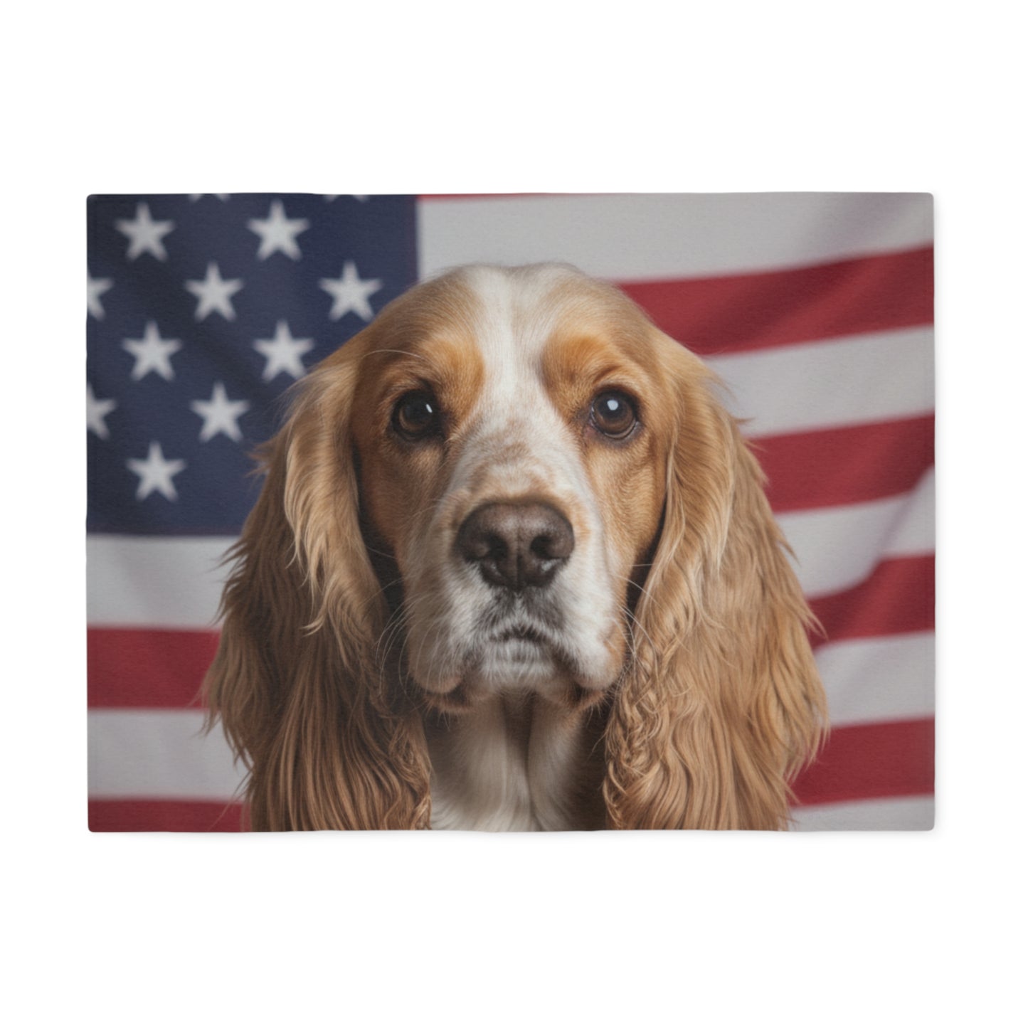 American Cocker Spaniel Patriotic Blanket