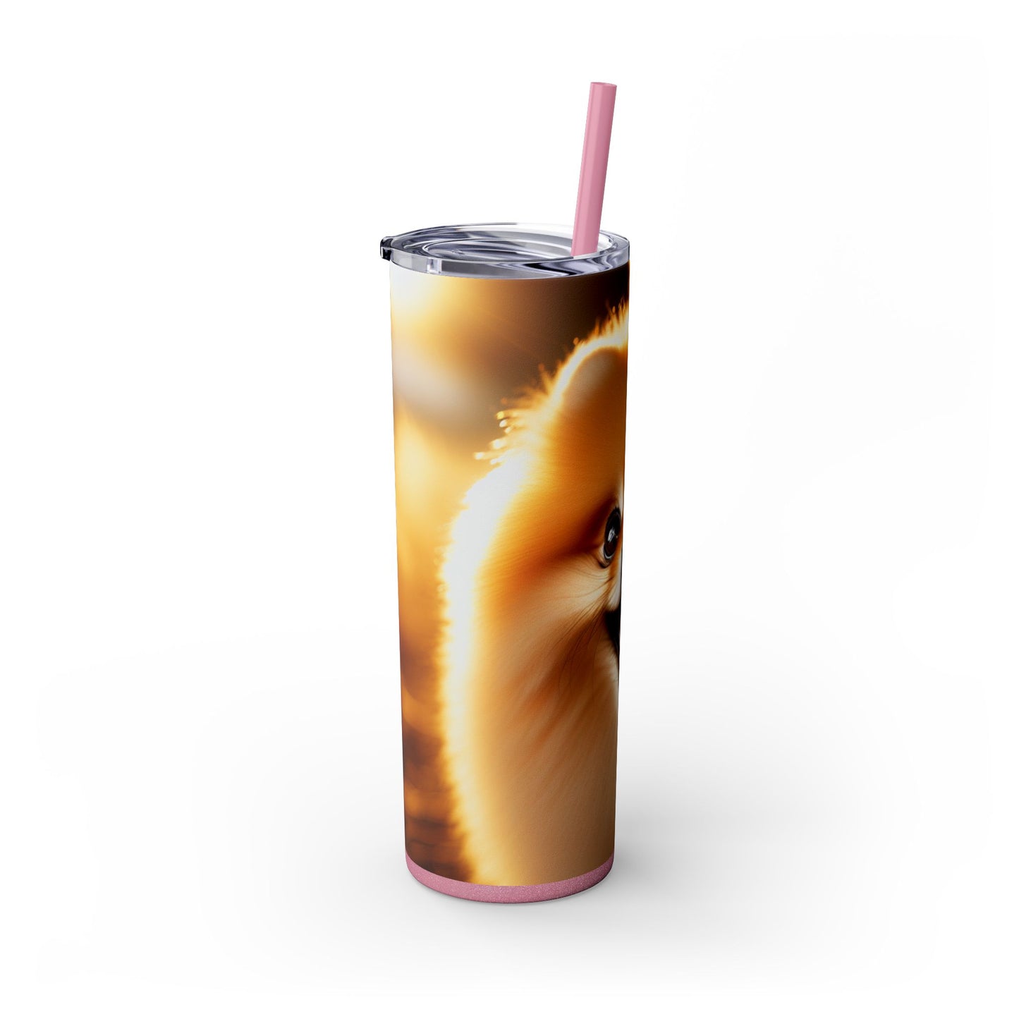 Pomeranian Skinny Tumbler with Straw, 20oz