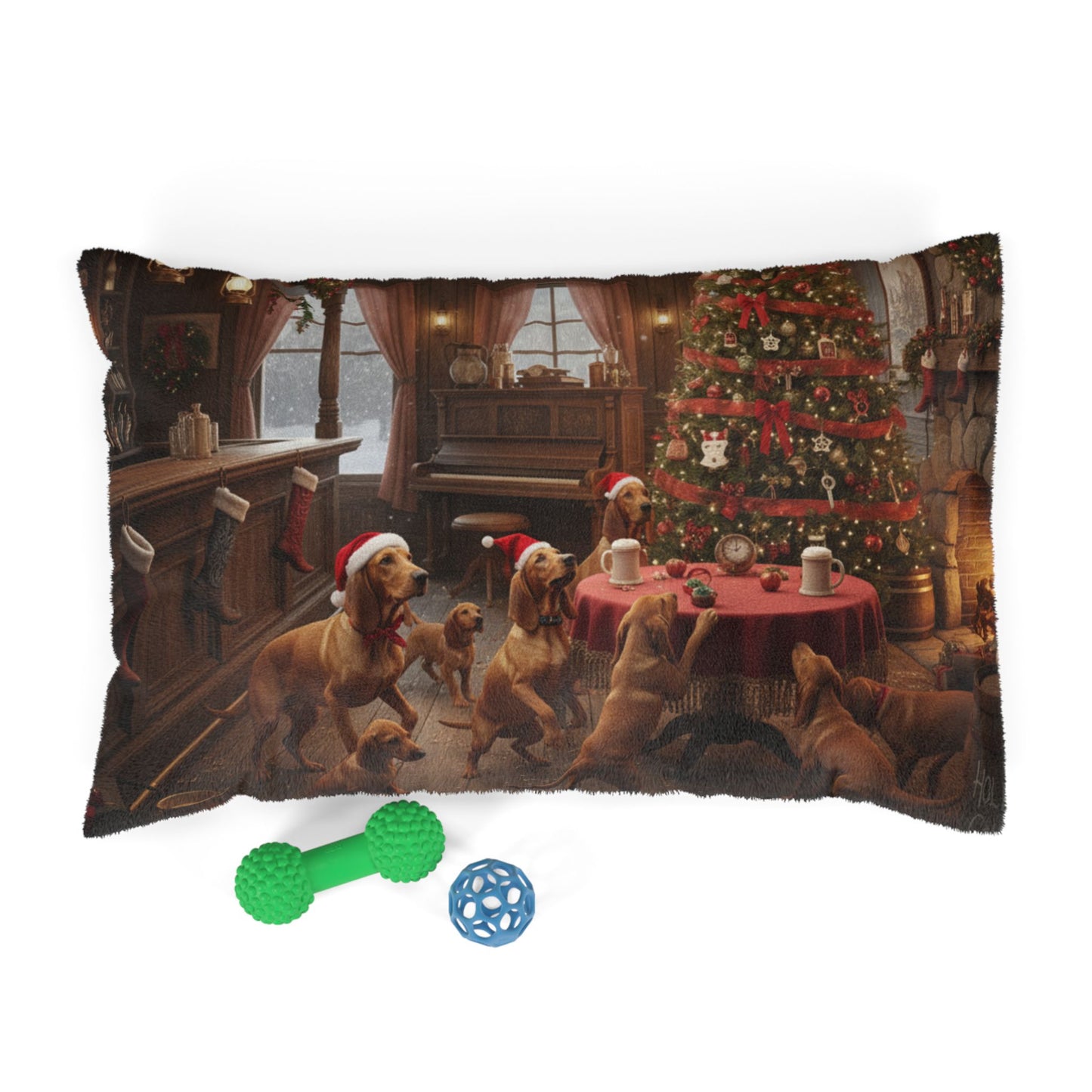 Christmas Puppies Holiday Pet Bed