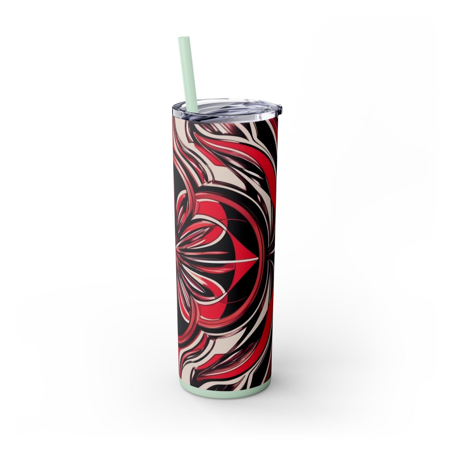 Optical Illusion Skinny Tumbler with Straw, 20oz
