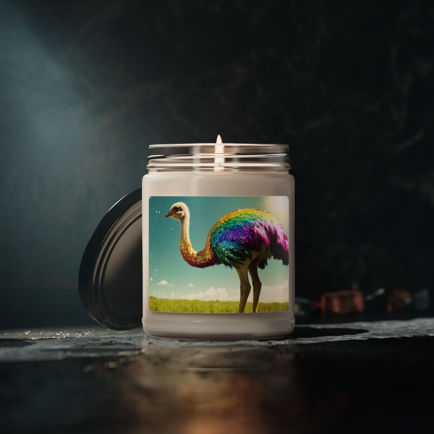 Rainbow Ostrich- Scented Soy Candle, 9oz