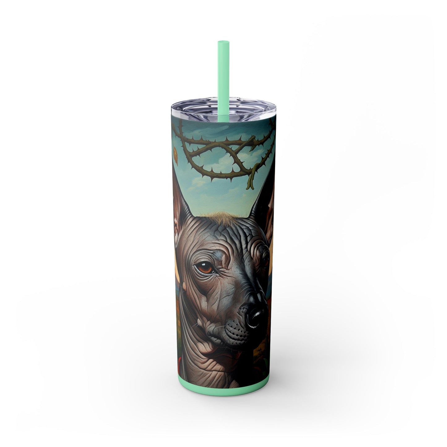 Xoloitzcuintli Skinny Tumbler with Straw, 20oz