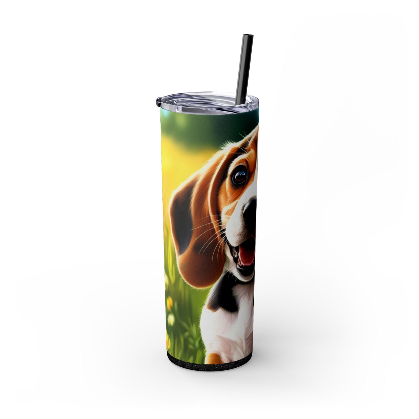 Beagle Skinny Tumbler with Straw, 20oz