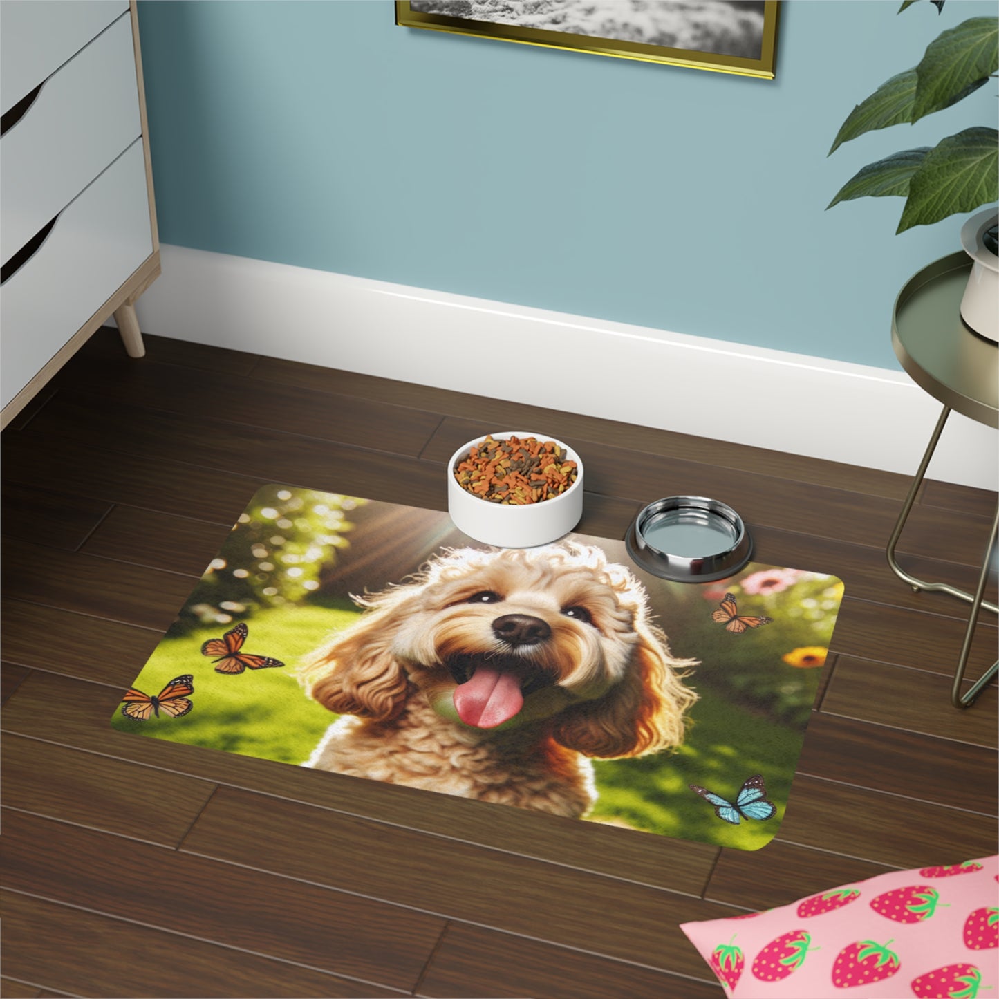 Tapis pour gamelle d'animal (12x18) - Cockapoo