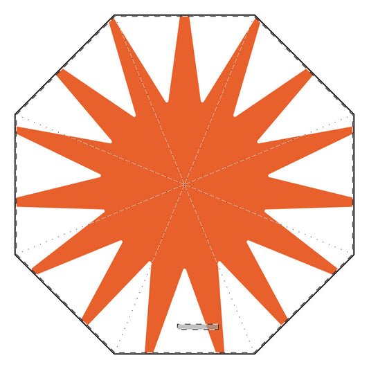Orange Sun Semi-Automatic Foldable Umbrella