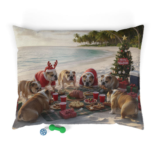 Bulldogs Beach Holiday Picnic Pet Bed