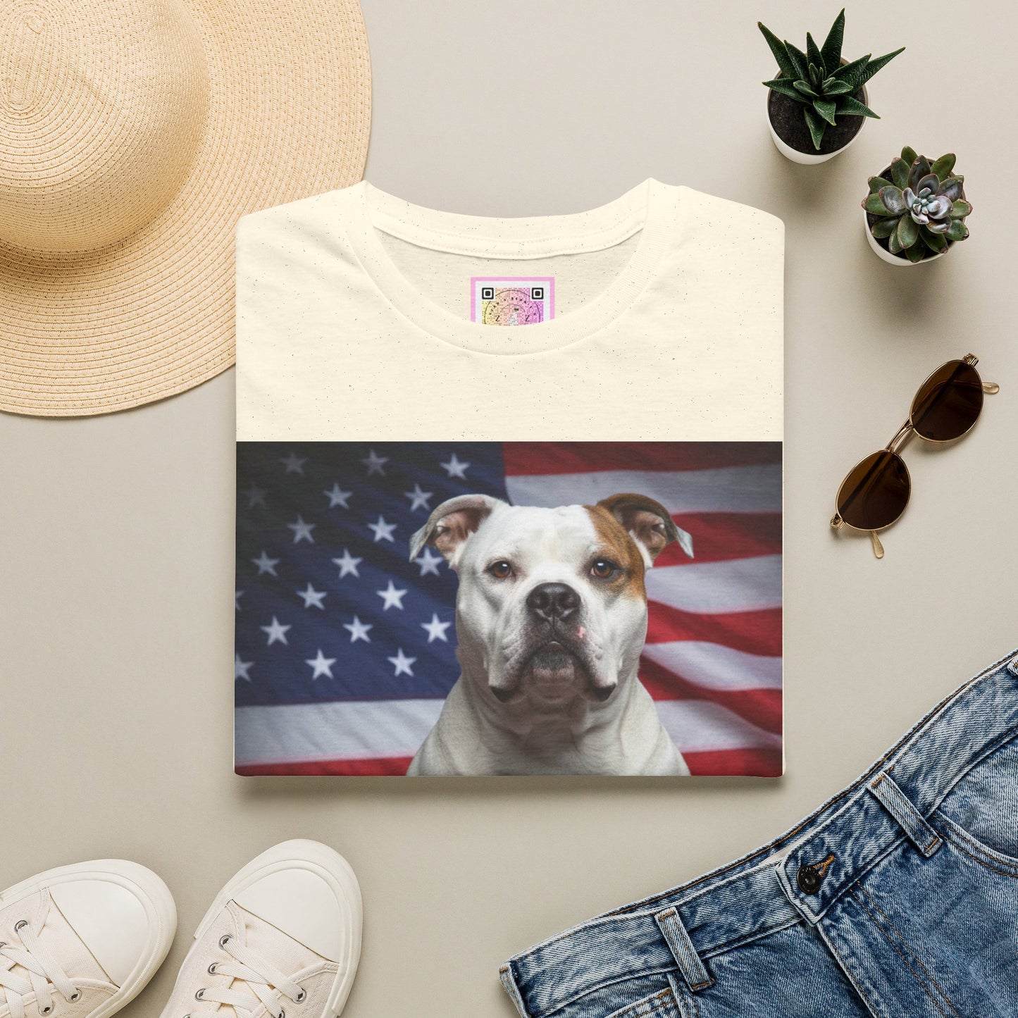 Patriotic T-Shirt — American Flag Dog Tee