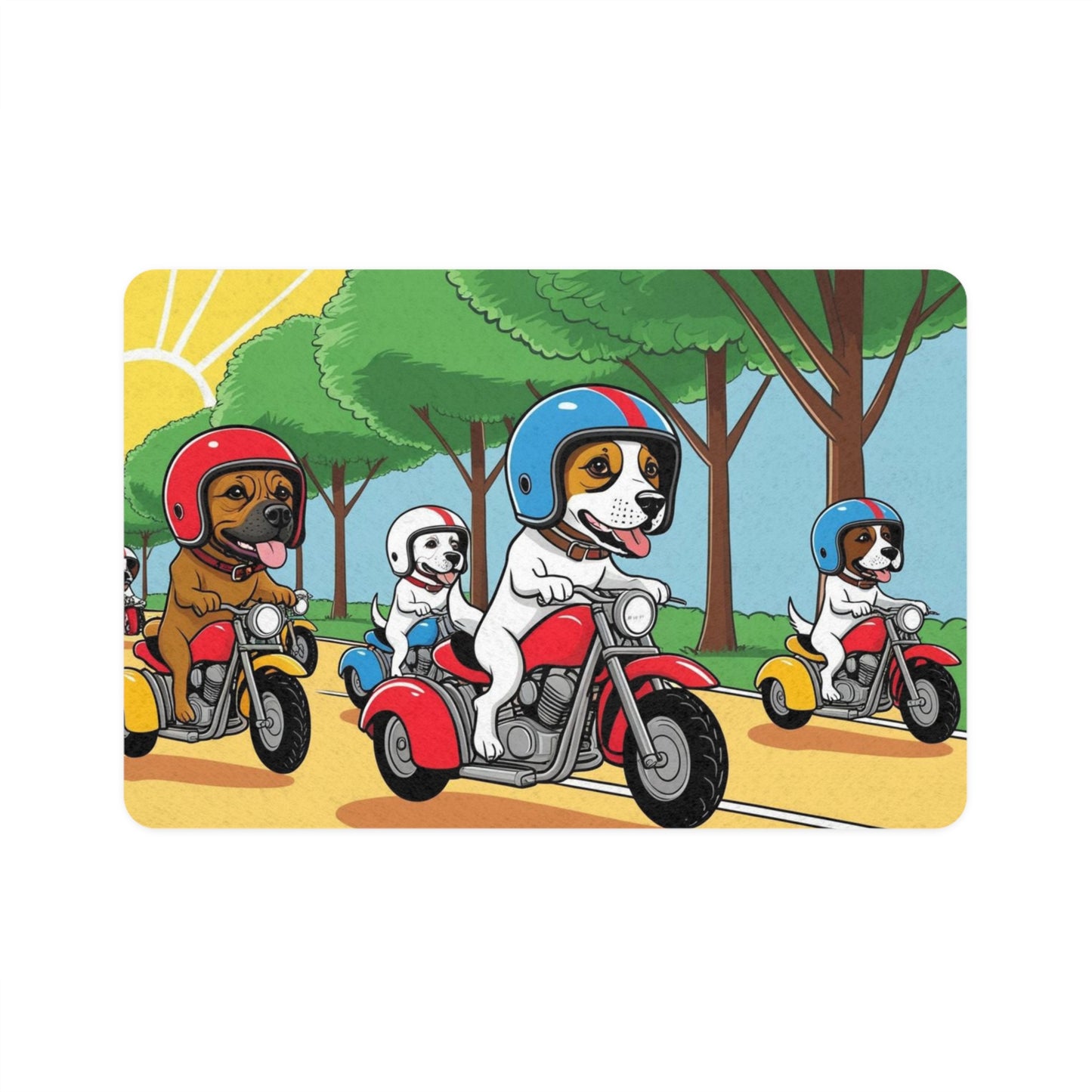 Pet Food Mat (12x18) - Biker Dogs