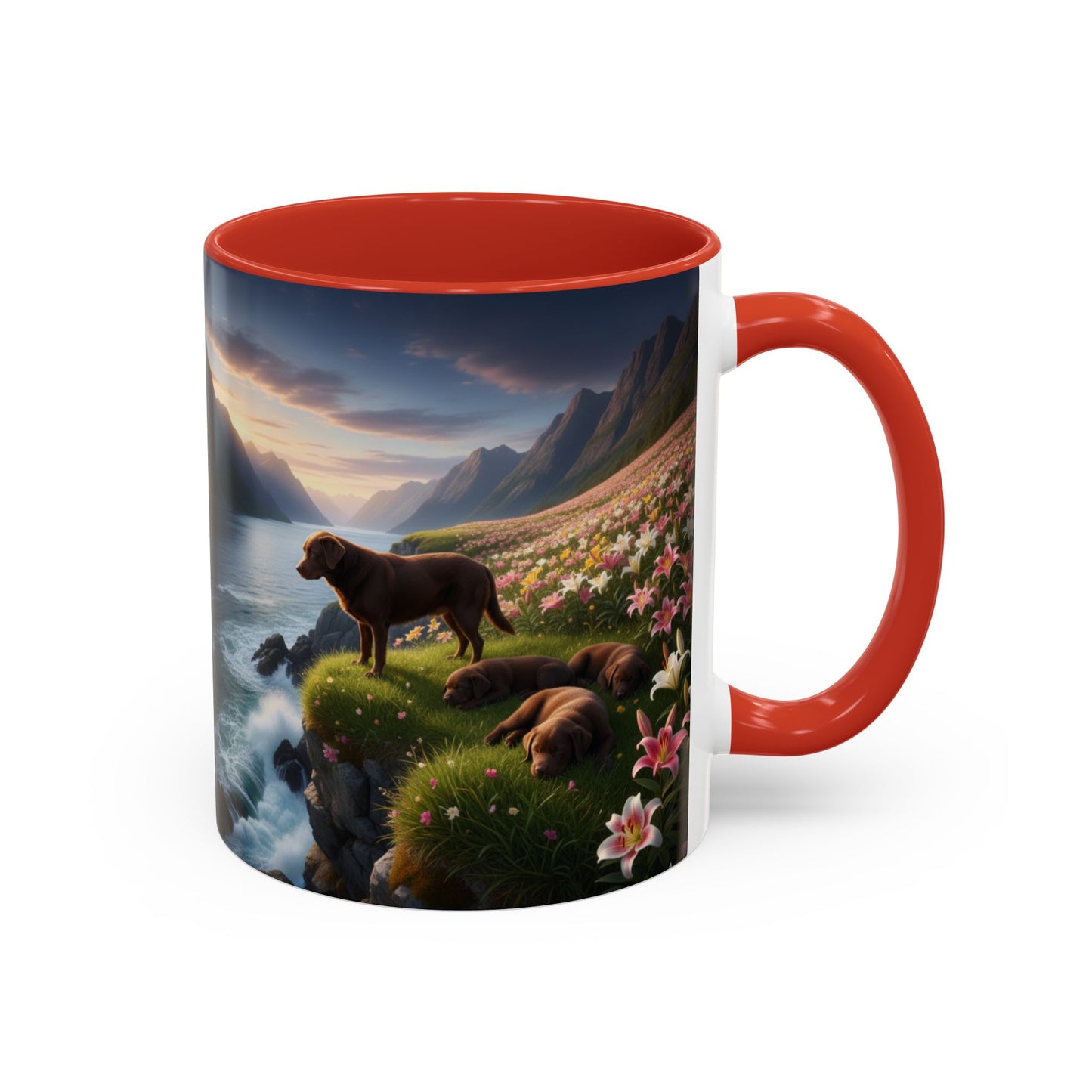 Chocolate Labrador Retriever Accent Mug – Ceramic Coffee Cup