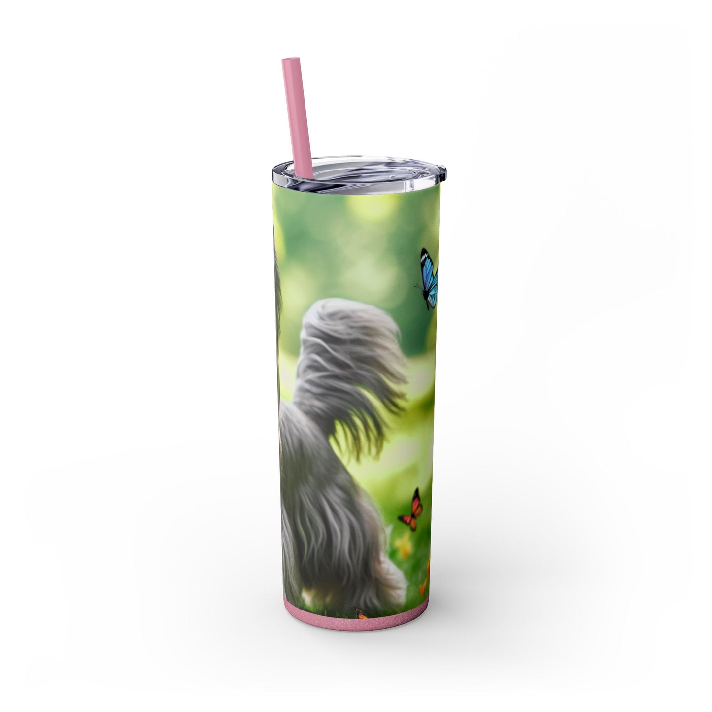 Skye Terrier Skinny Tumbler with Straw, 20oz