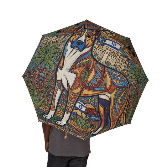 Canaan Dog Semi-Automatic Foldable Umbrella