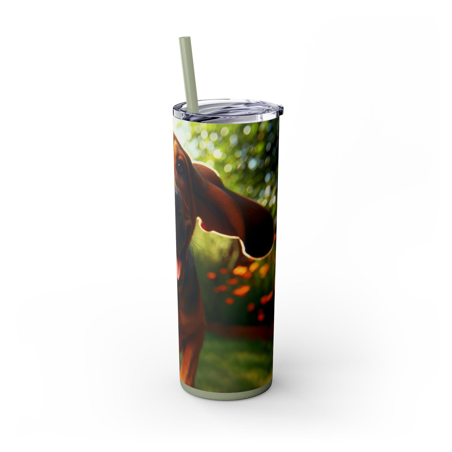 Bloodhound Skinny Tumbler with Straw, 20oz