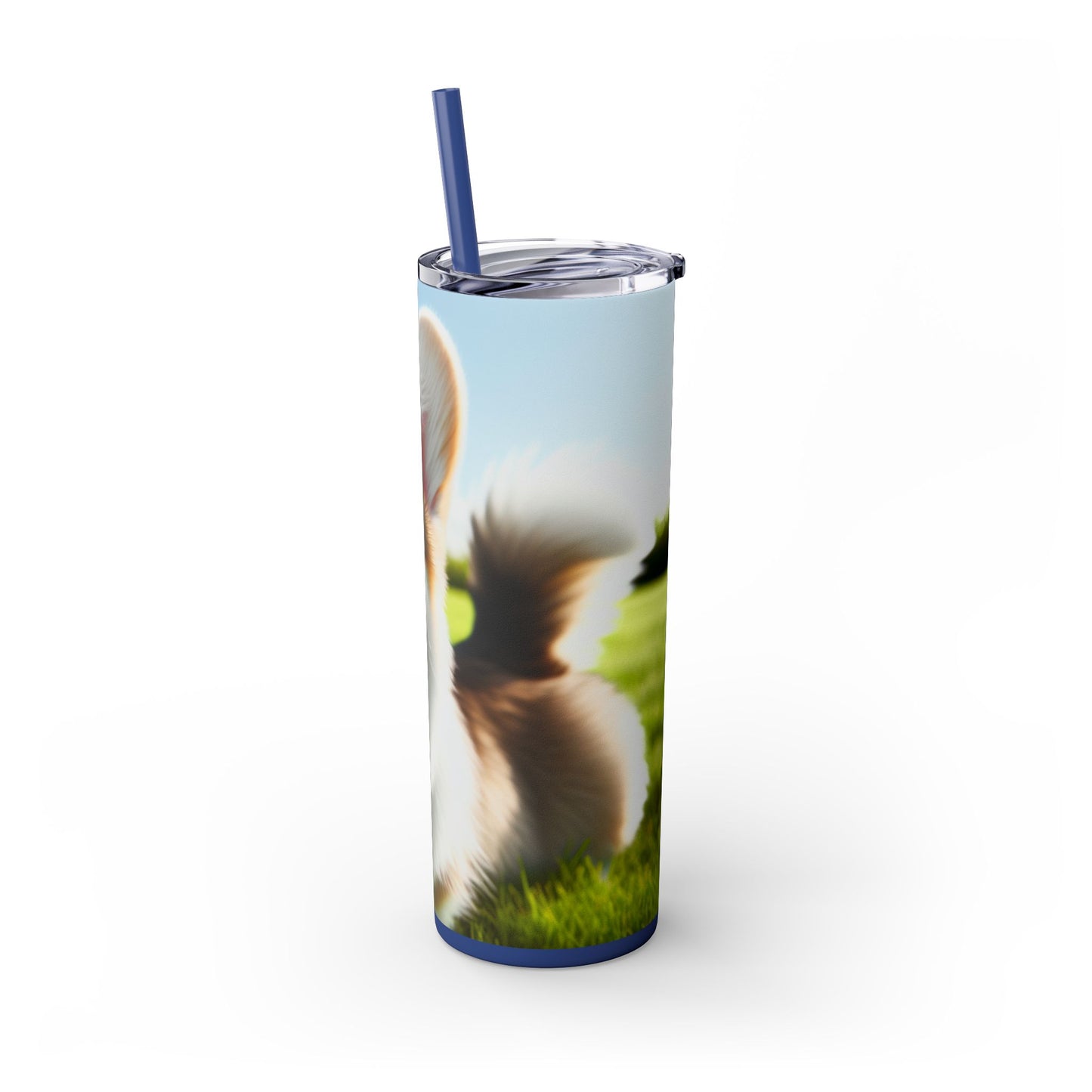 Welsh Corgi Cardigan Skinny Tumbler with Straw, 20oz