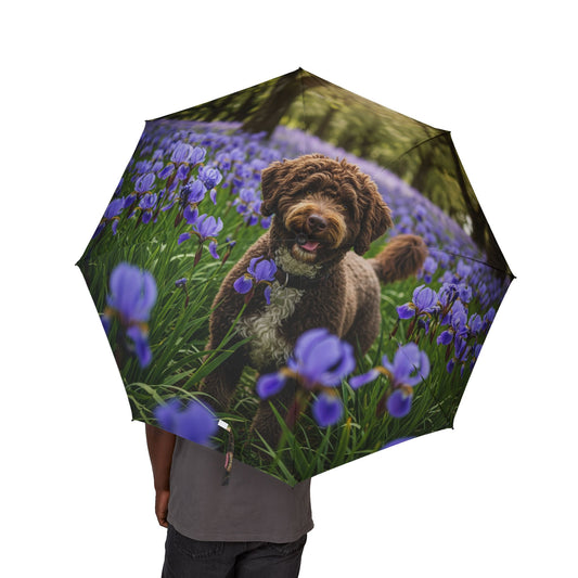 Portuguese Water Dog Semi-Automatic Foldable Umbrella