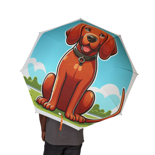 Redbone Coonhound Semi-Automatic Foldable Umbrella